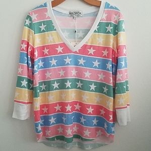 Wildfox Striped Star Shirt Size Medium